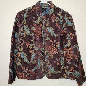 #53 Molly and Maxx XL Petite Brown Tapestry with blue and green details blazer